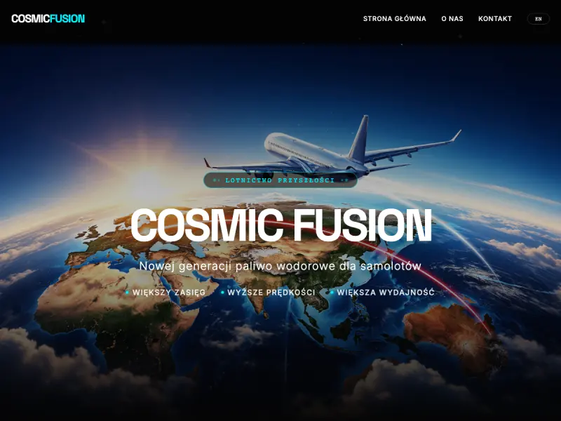 Strona Cosmic Fusion, paliwo wodorowe dla lotnictwa