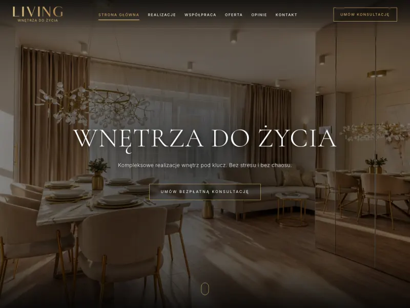 Strona LIVING, wykończenia wnętrz pod klucz